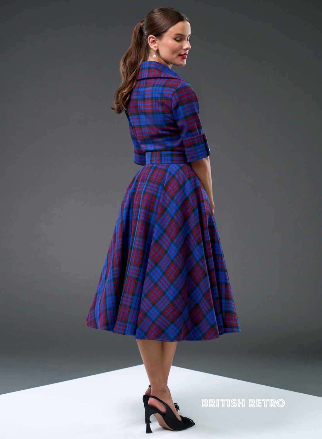 'Way Out West' Mulberry Tartan Full Circle Dress. With Pockets!