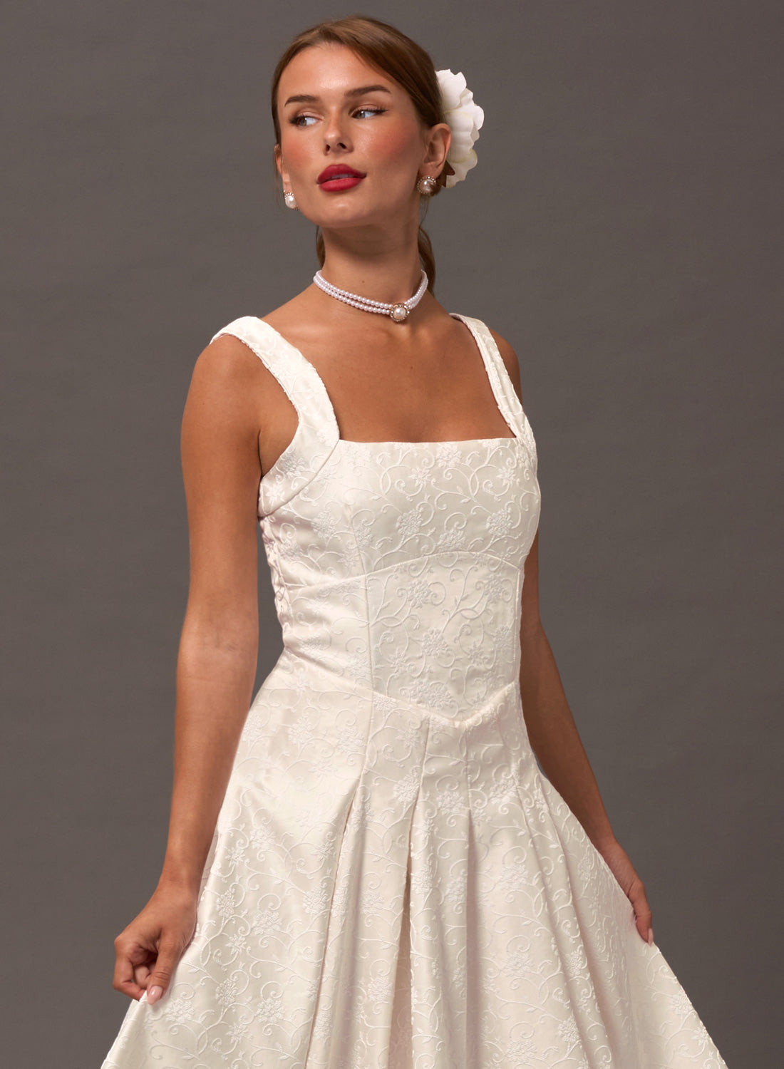 Antoinette Ivory Vintage Midi Wedding Dress
