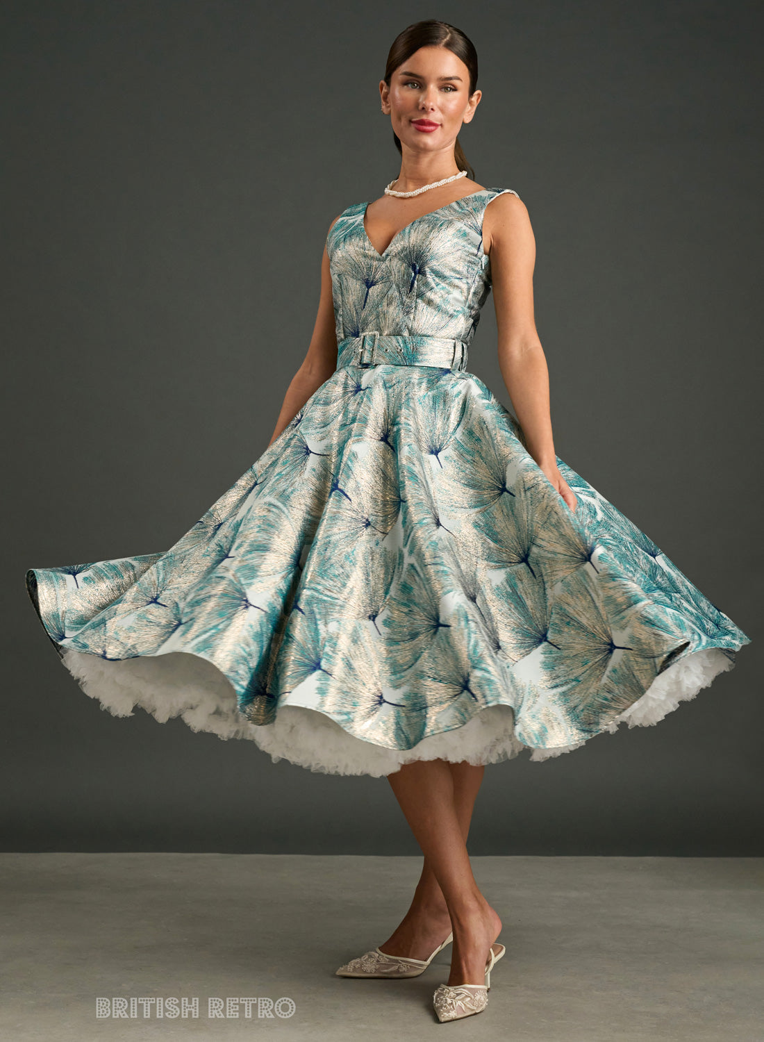 Grace Kelly Aurore Blue 1950s Style Dress