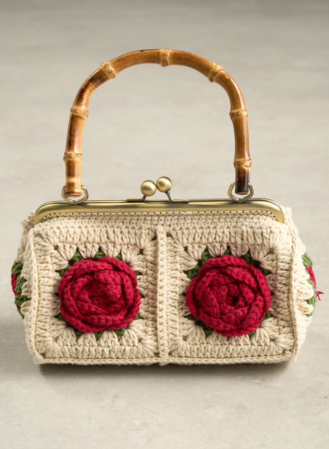 Rosie Cream Crochet Vintage Style Bag