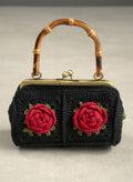 Rosie Black Crochet Vintage Style Bag