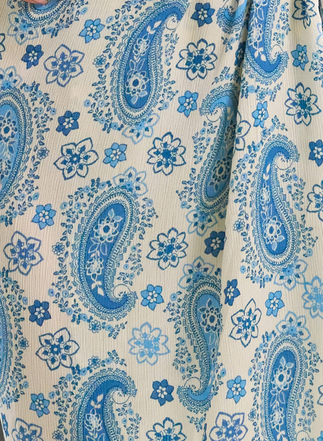 'Lolly' Blue Paisley Sarong 50s Pencil Dress