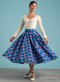 'Wanda' Pleated Cambridge Check 50s Style Skirt