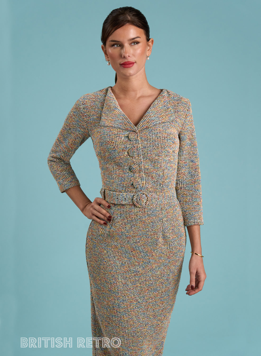 'Tallulah Chanel-esque' Confetti Boucle Wiggle Dress