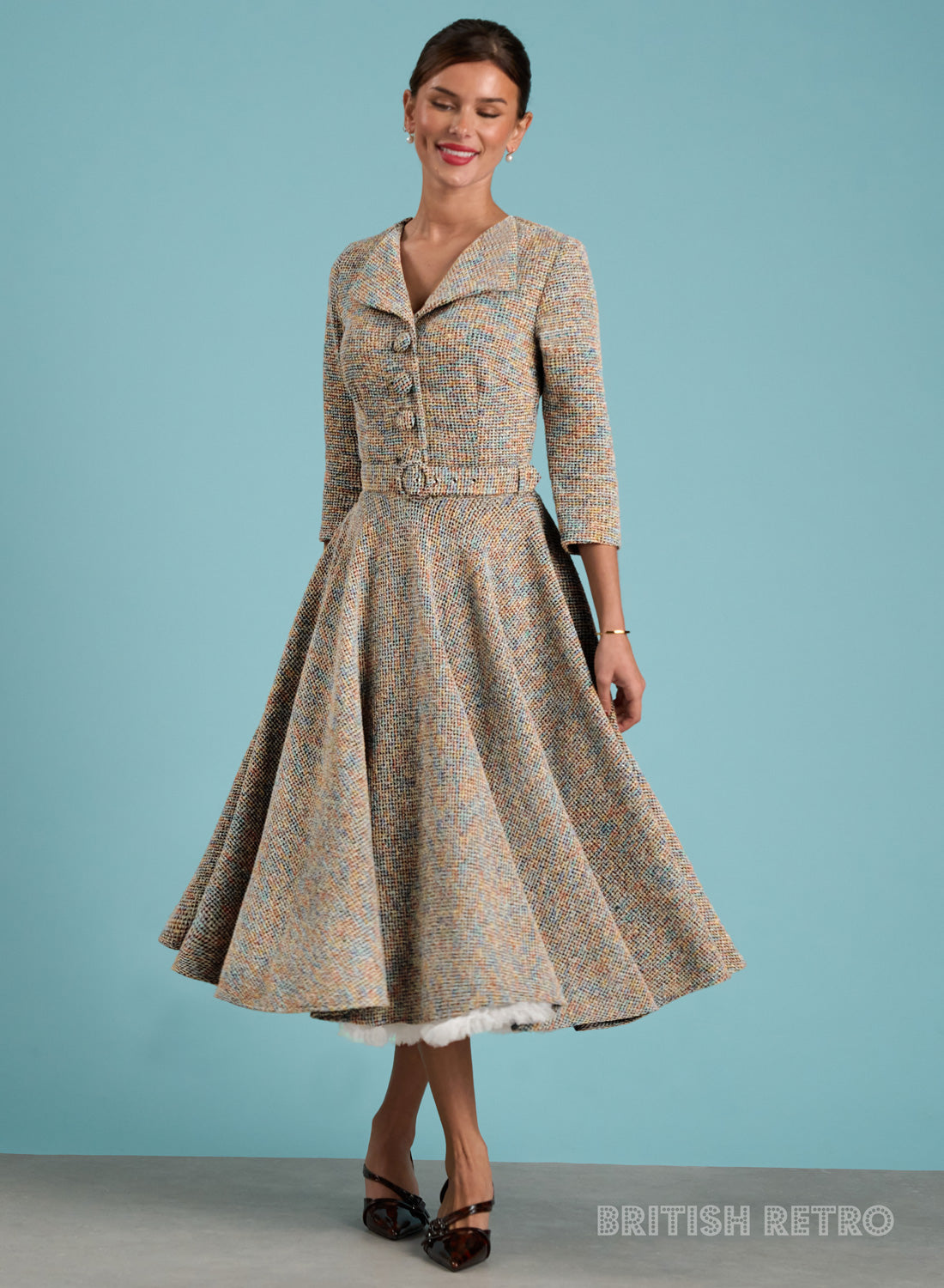 'Tallulah Chanel-esque' Confetti Boucle Vintage Style Dress