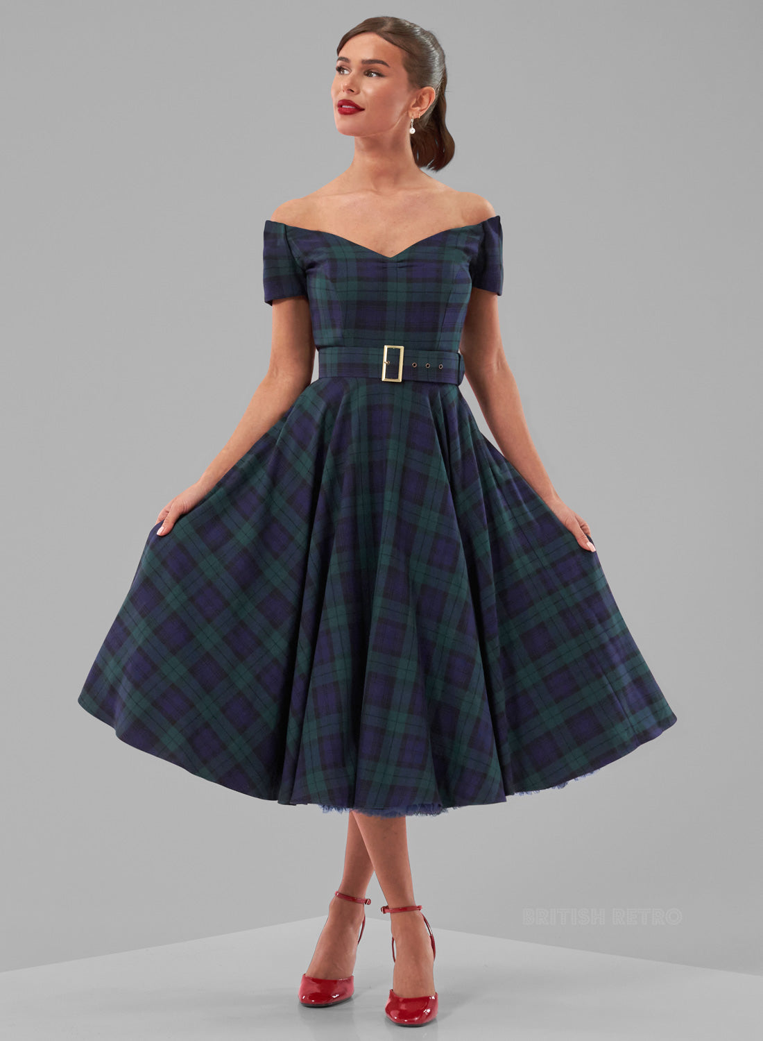 Dee Dee Black Watch Tartan Vintage 50s Full Circle Dress