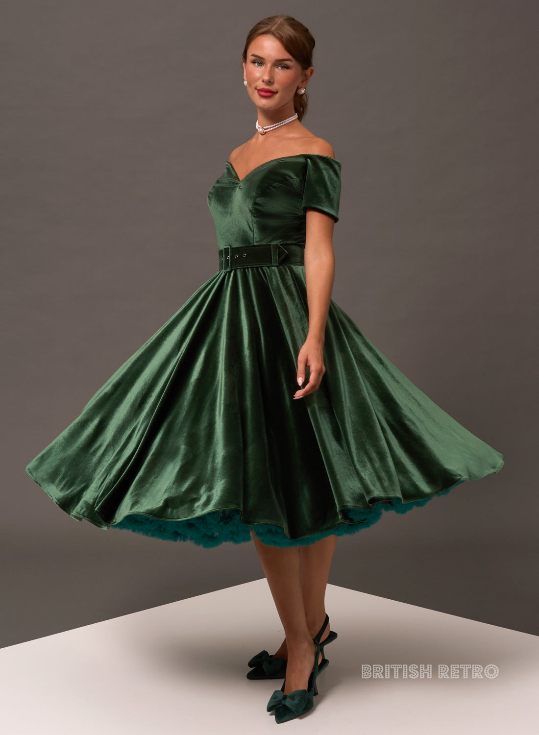 'Dee Dee' Fern Velvet 50's Full Circle Dress