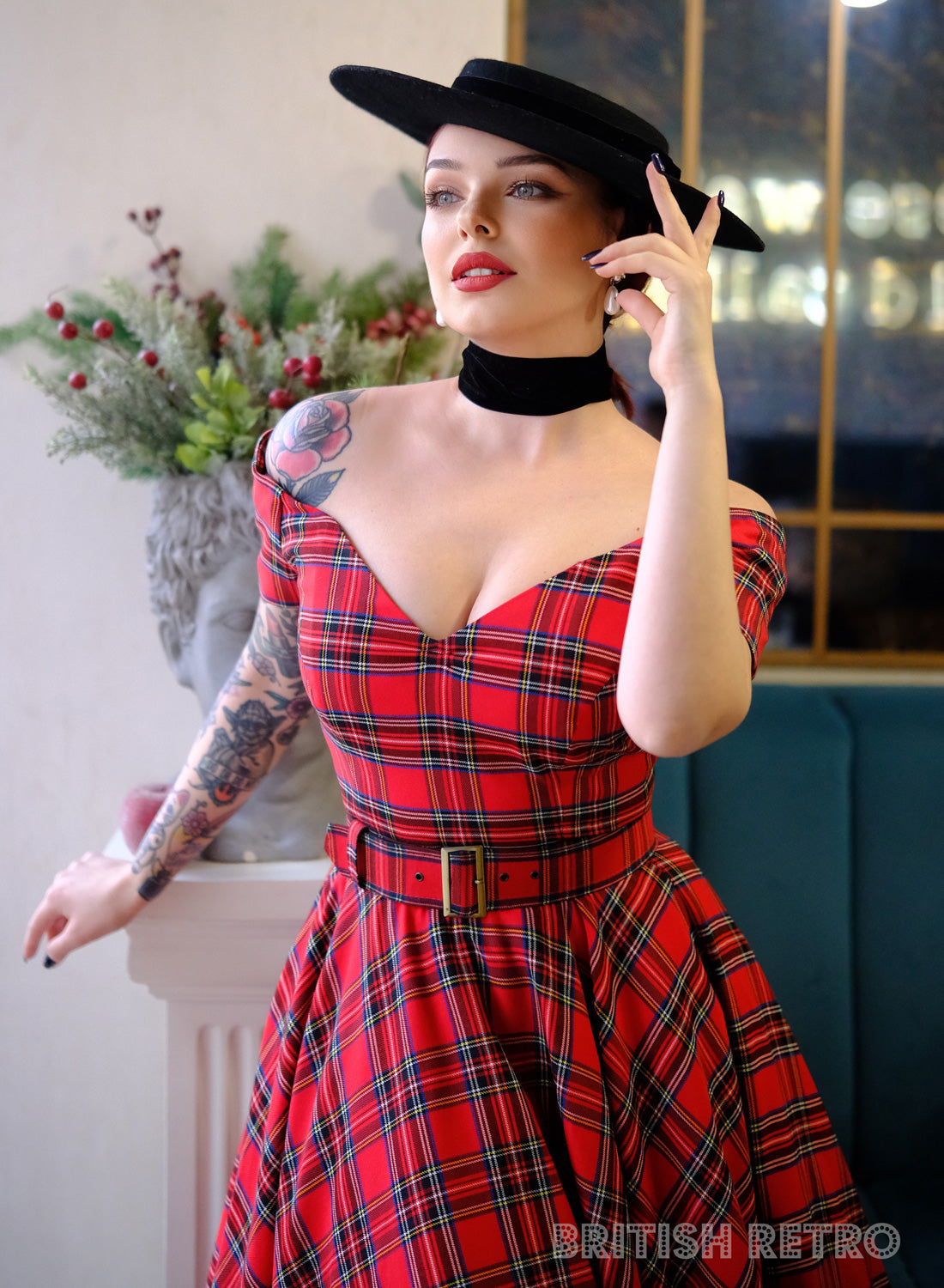 Dee Dee Royal Stewart Tartan Vintage 50s Full Circle Dress