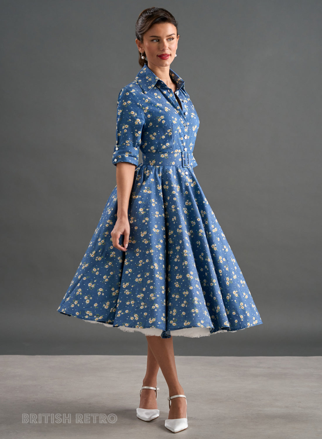 'Way Out West' Daisy Denim 50s Style Swing Dress