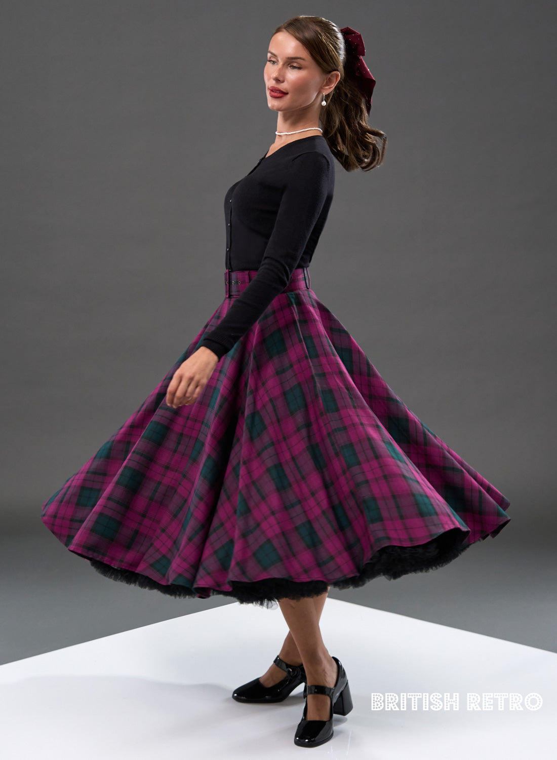 Lindsay Tartan 50s Style 'Bonny Skirt' With Pockets