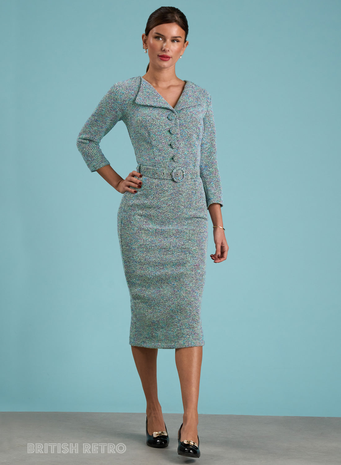 'Tallulah Chanel-esque' Vintage Sweetheart Boucle Wiggle Dress