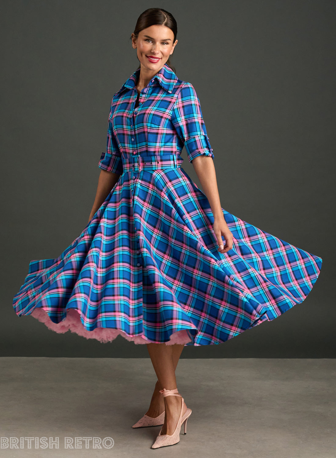 'Way Out West' Beaumont Check Vintage Dress