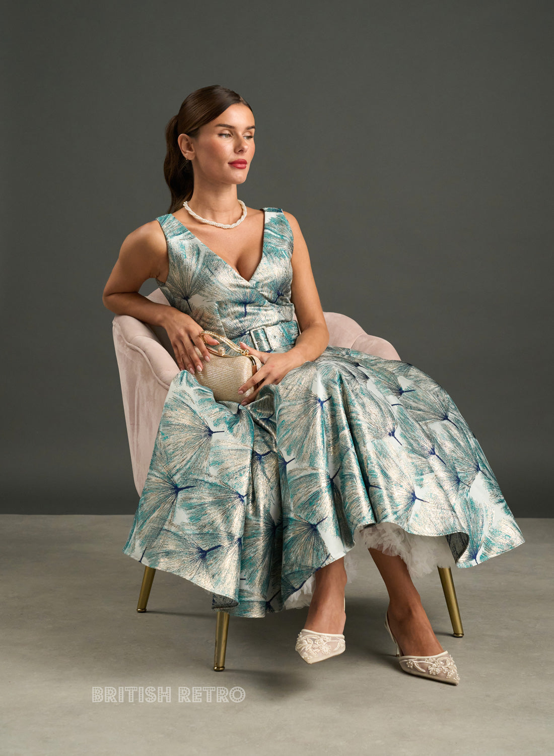 Grace Kelly Aurore Blue 1950s Style Dress