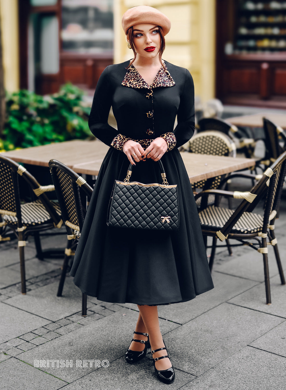 Tallulah Black Leopard Full Circle Swing Dress