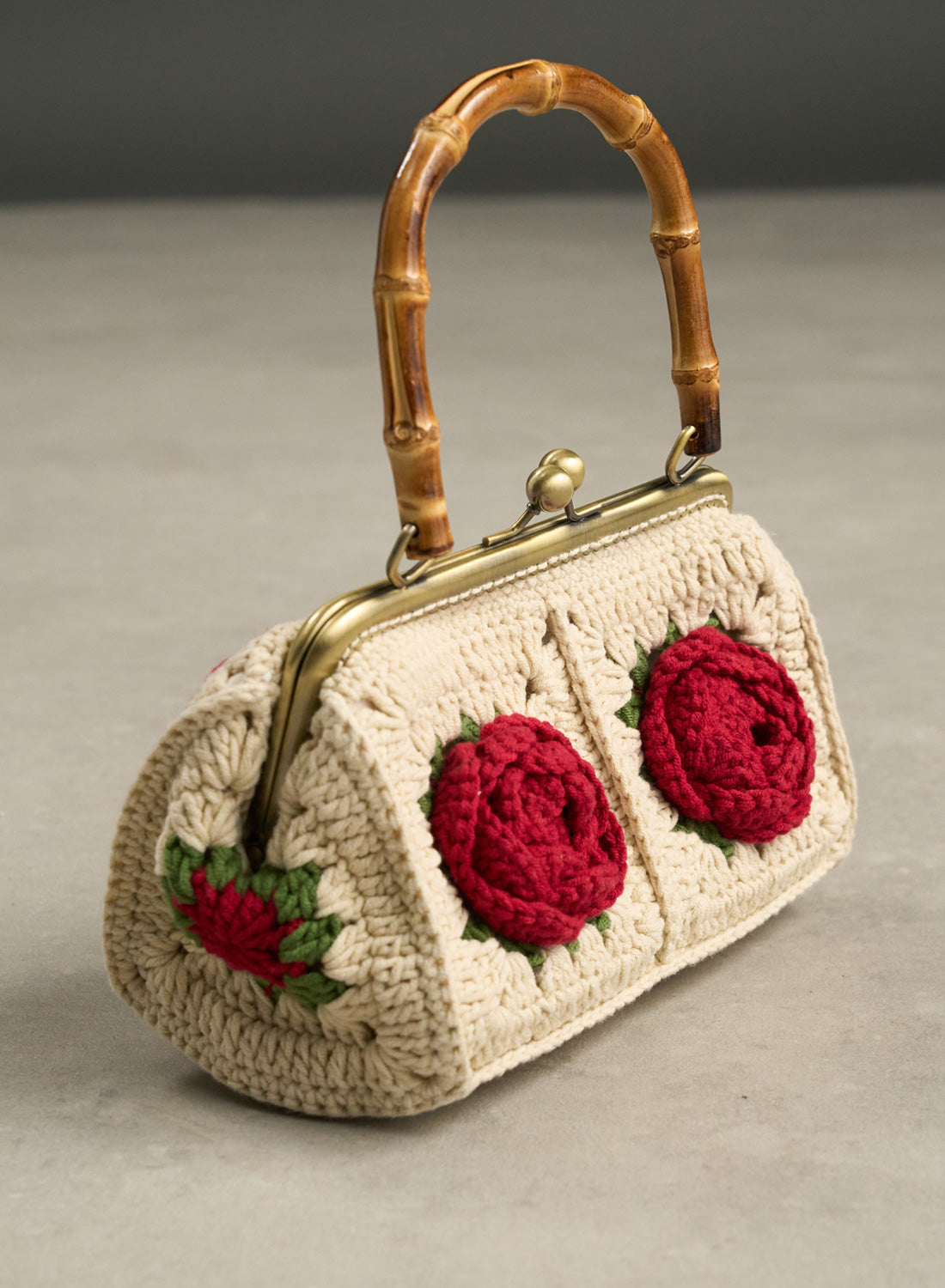 Rosie Cream Crochet Vintage Style Bag