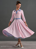 Bibi Skin Soft Pink Contrast Collar Full Circle Dress
