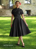 Jasmine Duchess Satin Black 50s Style Evening Dress