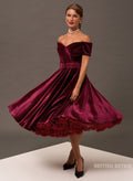 'Dee Dee' Claret Velvet 50's Full Circle Dress. Last Chance!