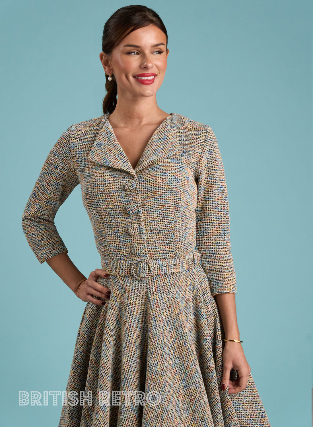 'Tallulah Chanel-esque' Confetti Boucle Vintage Style Dress