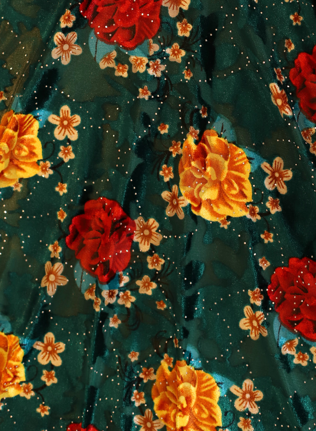 Dee Dee Embellished Emerald Rose Fit & Flare Dress | Women’s Tea Dress