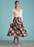 'Wanda' Pleated Dress Stewart Tartan 50s Style Skirt
