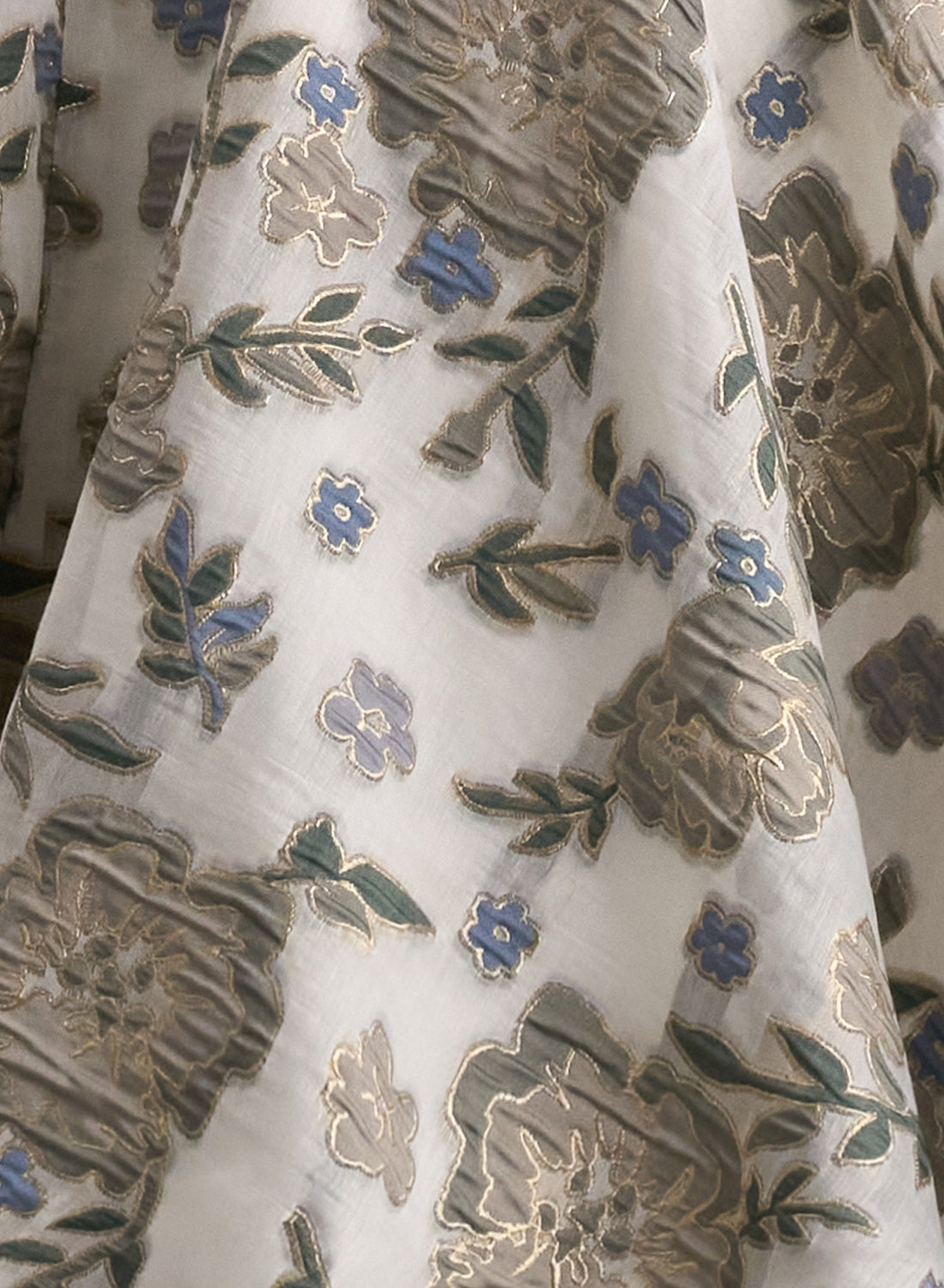 Grace Kelly Pine Mist Embroidered 1950s Swing Dress