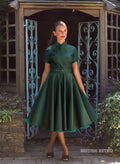 Jasmine Duchess Satin Emerald 50s Style Evening Dress