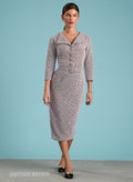 'Tallulah Chanel-esque' Sugar Plum Boucle Wiggle Dress