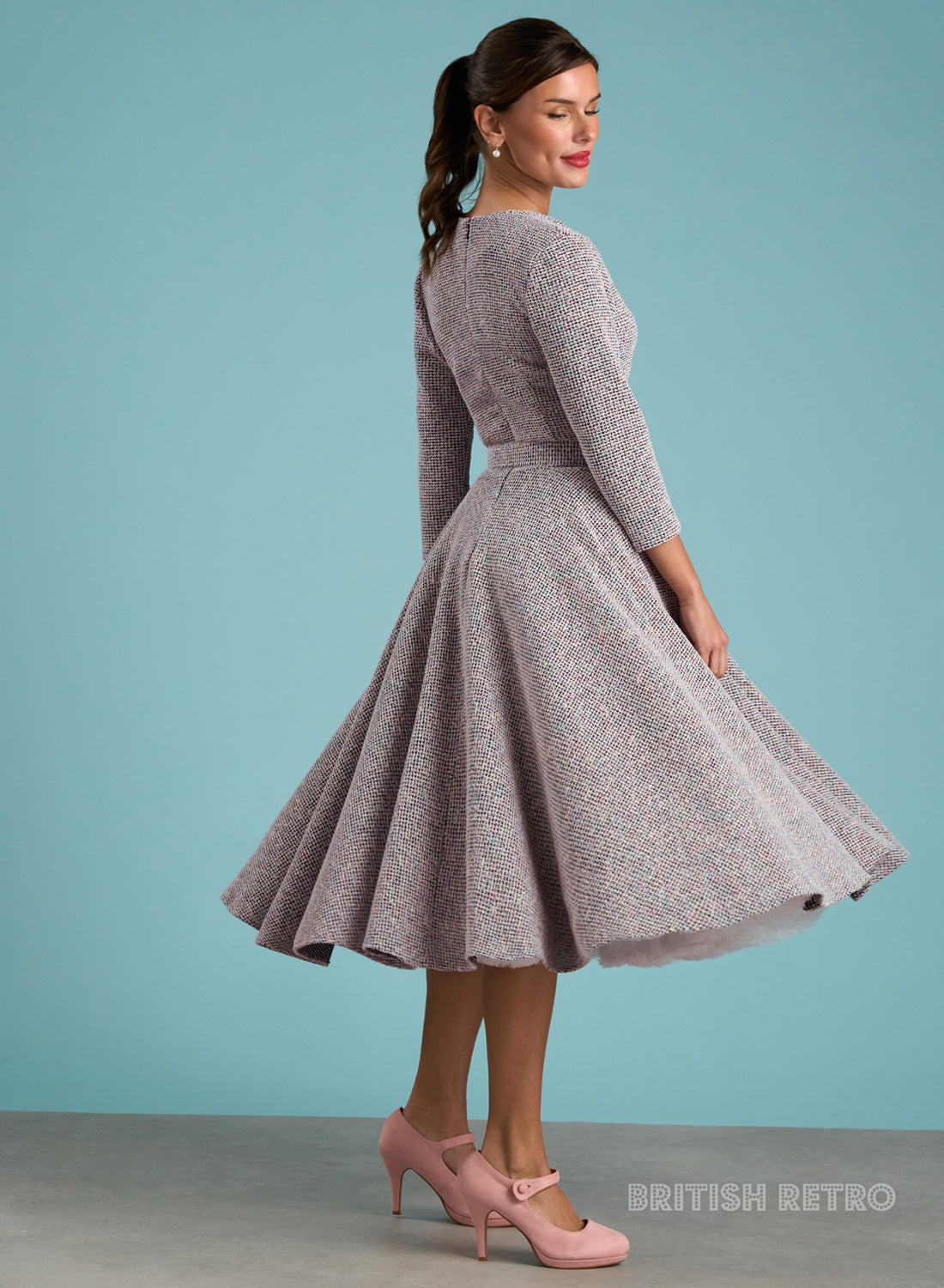'Tallulah Chanel-esque' Sugar Plum Boucle Dress