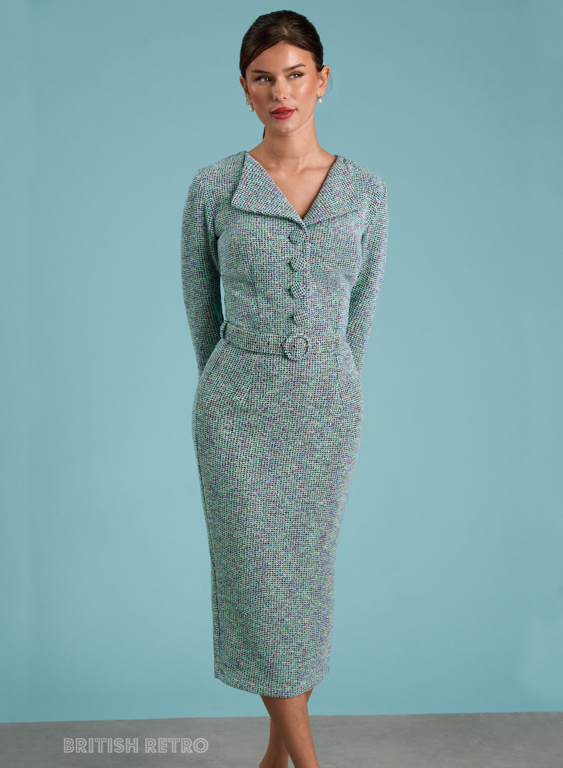 'Tallulah Chanel-esque' Vintage Sweetheart Boucle Wiggle Dress