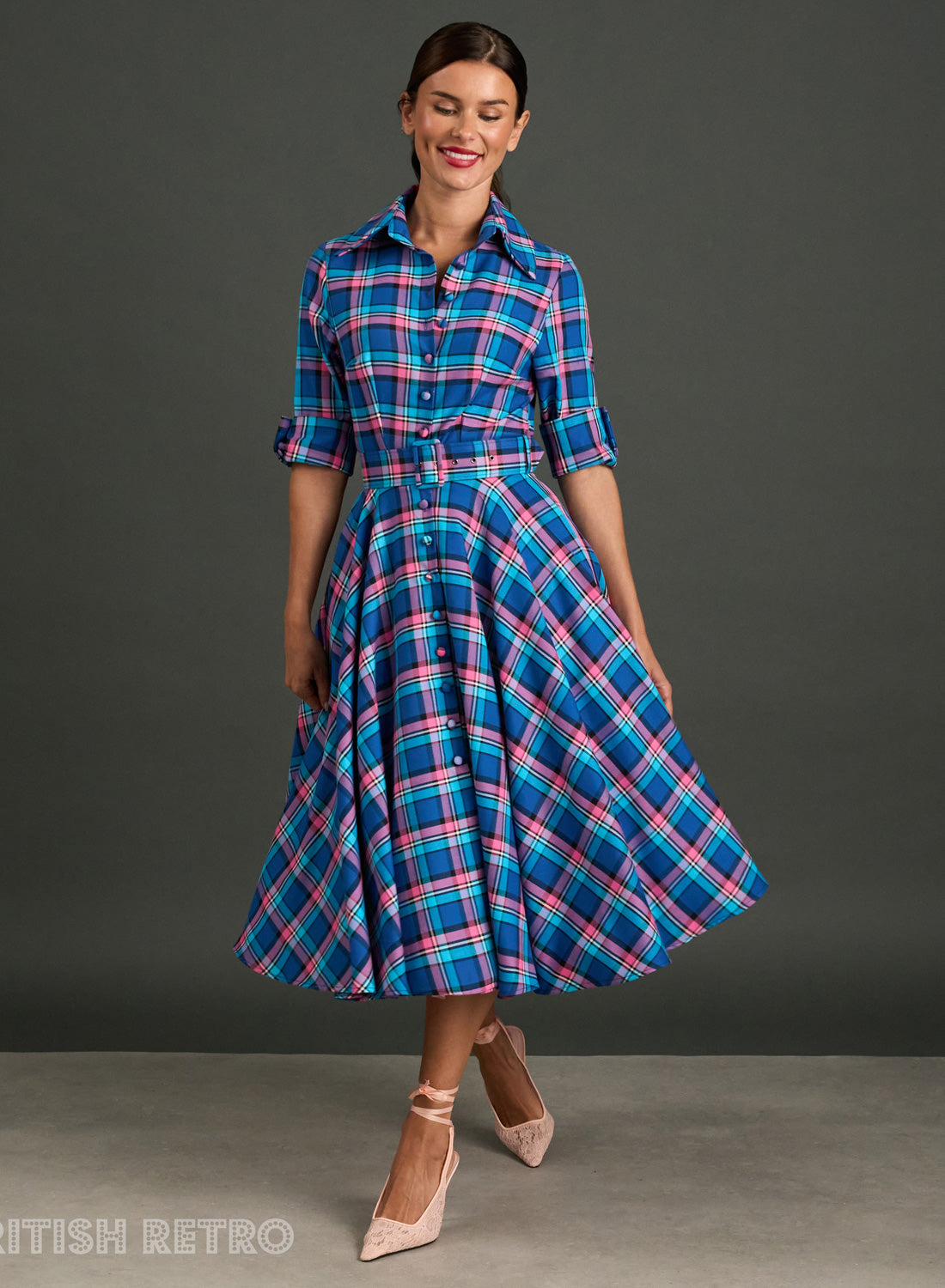 'Way Out West' Beaumont Check Vintage Dress