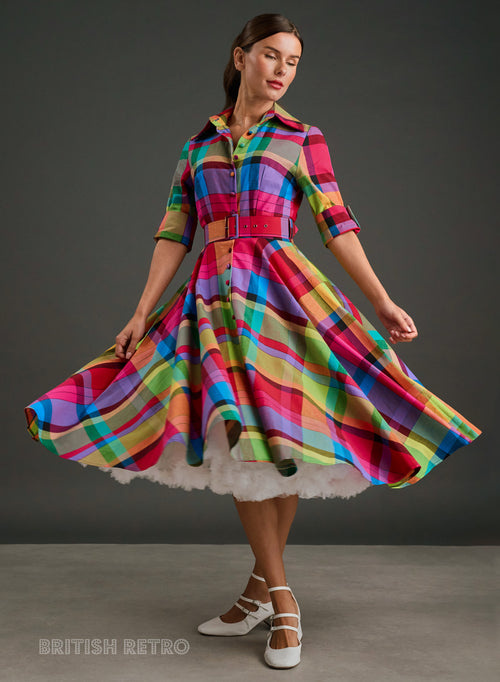 Lola check dress by British Retro, ideal for race days and days out