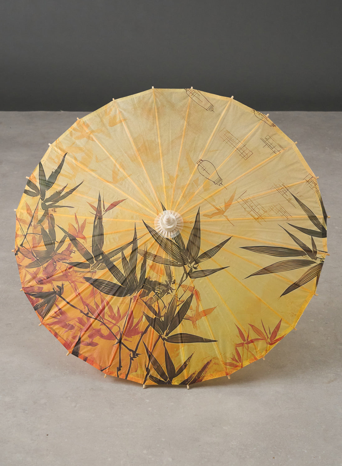 Golden Ochre Tropical Bamboo Parasol – Handmade