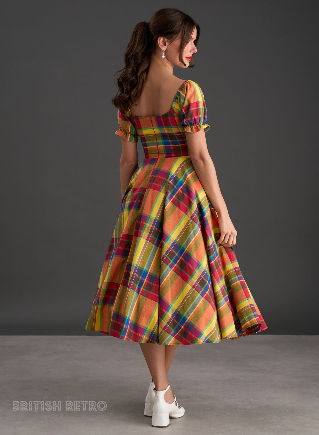 'Carmen' Frida Check 50s Premium Organic Cotton 50s Dress
