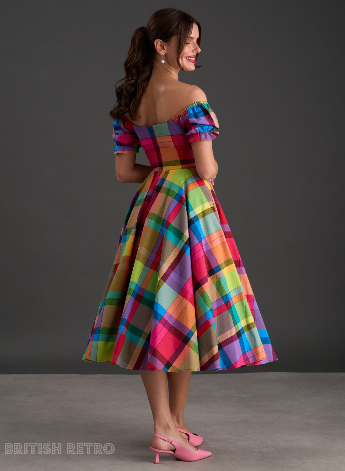 'Carmen' Lola Check 50s Premium Organic Cotton 50s Dress