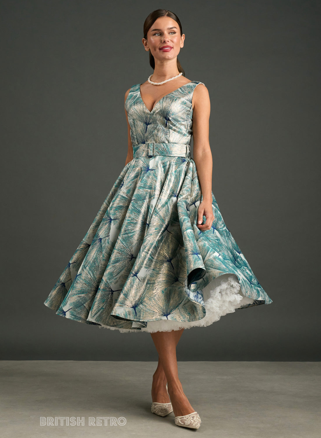 Grace Kelly Aurore Blue 1950s Style Dress