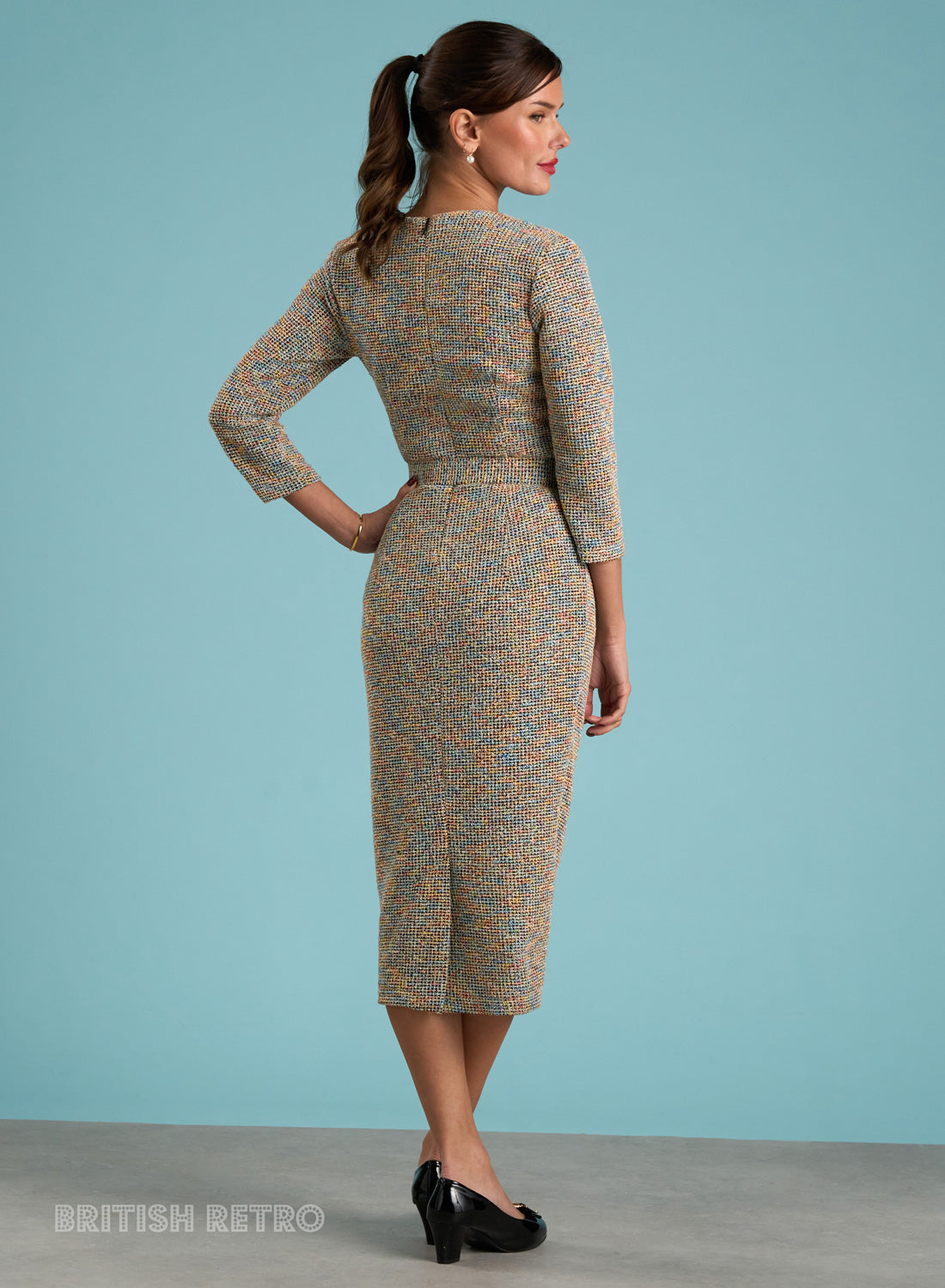 'Tallulah Chanel-esque' Confetti Boucle Wiggle Dress