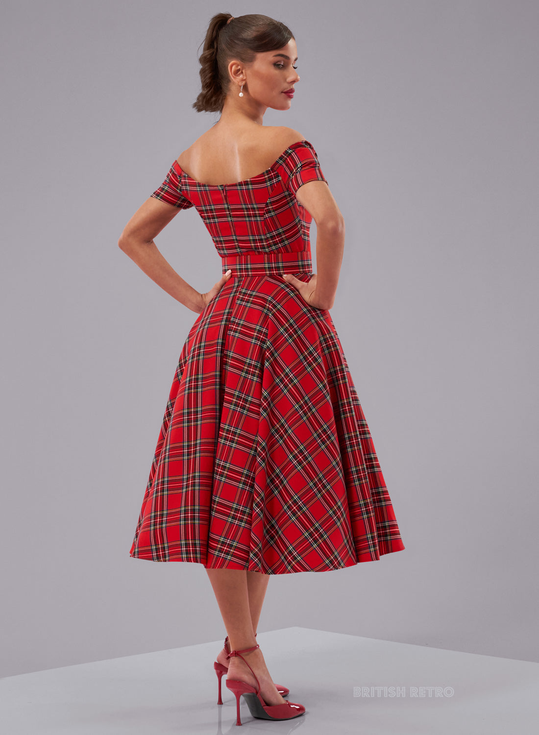 Dee Dee Royal Stewart Tartan Vintage 50s Full Circle Dress