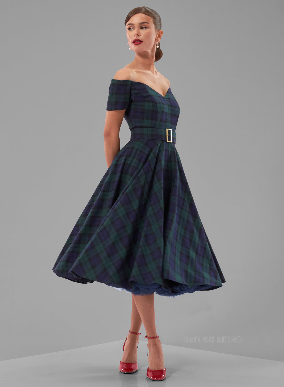 Dee Dee Black Watch Tartan Vintage 50s Full Circle Dress
