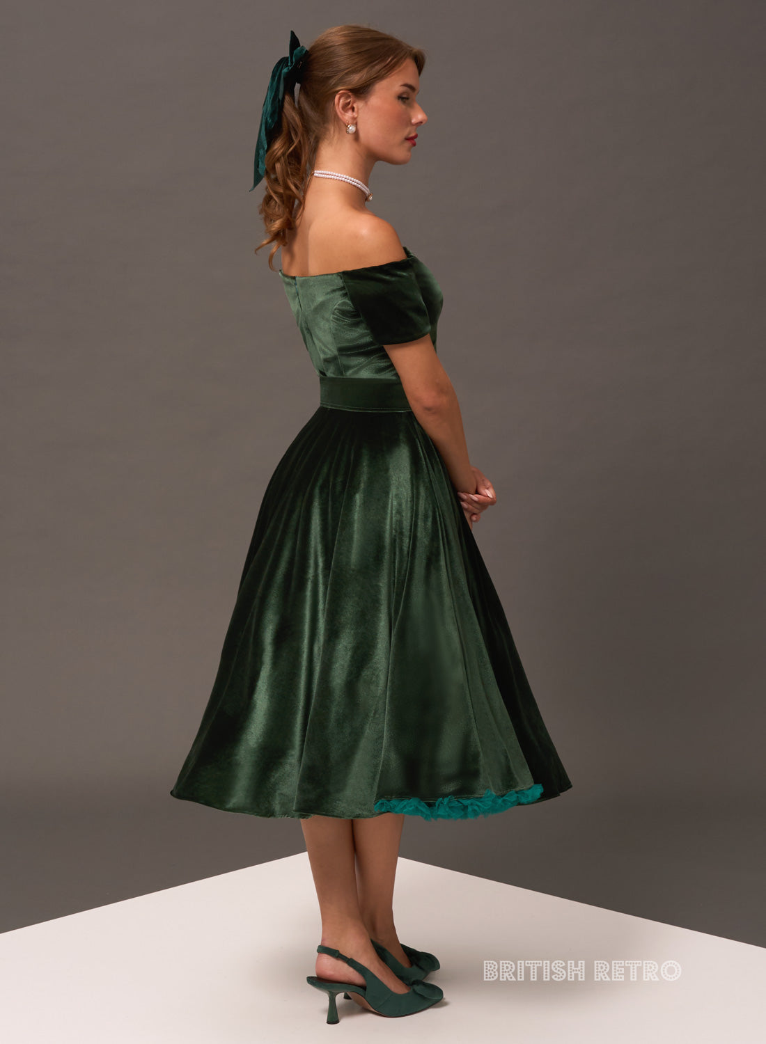 'Dee Dee' Fern Velvet 50's Full Circle Dress
