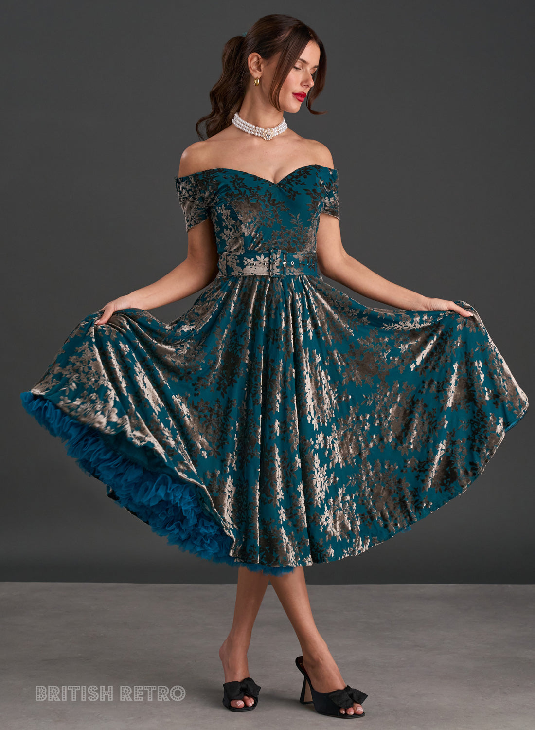 Dee Dee Emerald Moonlight Devore Full Circle Dress