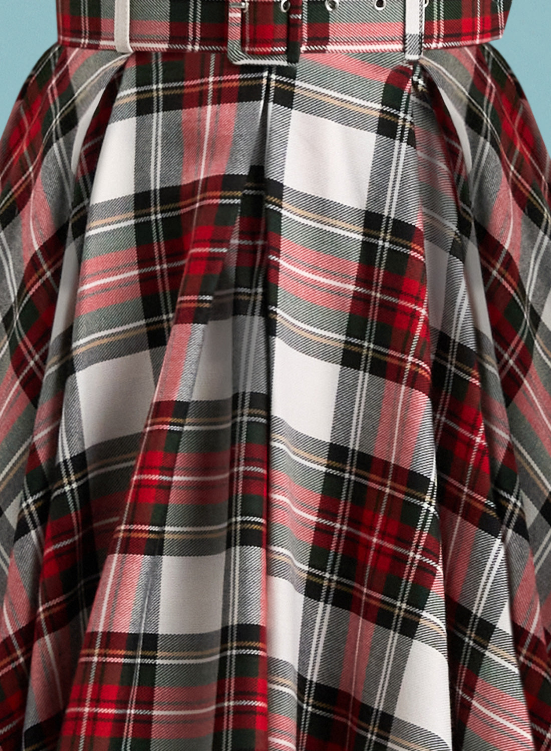 'Wanda' Pleated Dress Stewart Tartan 50s Style Skirt
