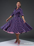 'Way Out West' Violet Check Full Circle Dress. With Pockets!
