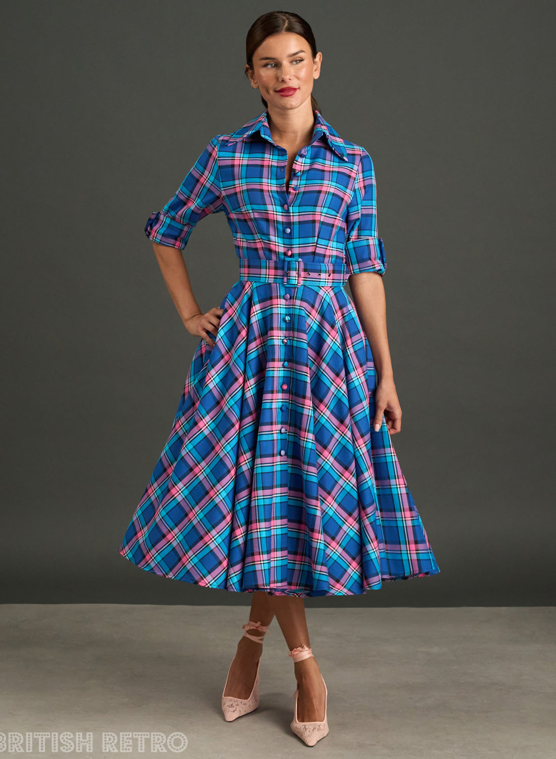'Way Out West' Beaumont Check Vintage Dress