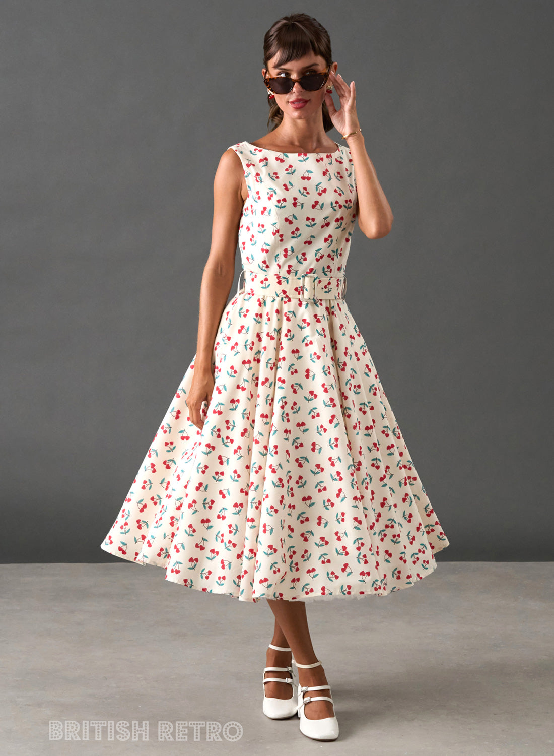 Audrey 50s Cherry Print Swing Dress
