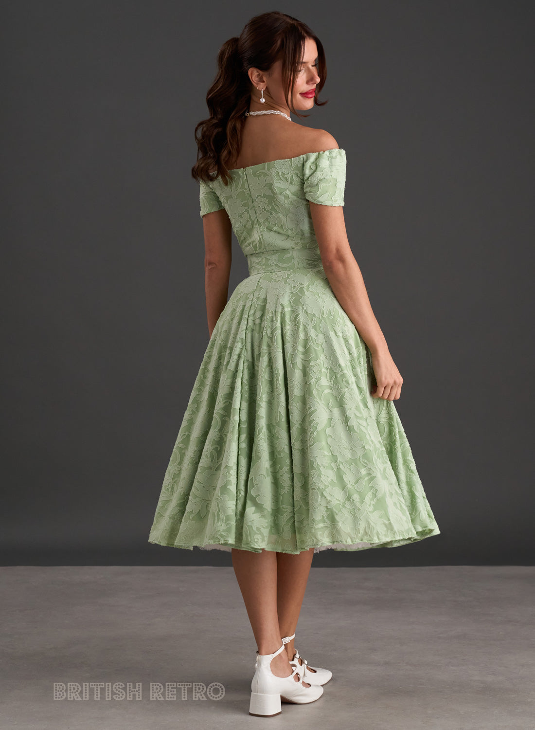 Dee Dee Mint Green Jacquard Full Circle Dress