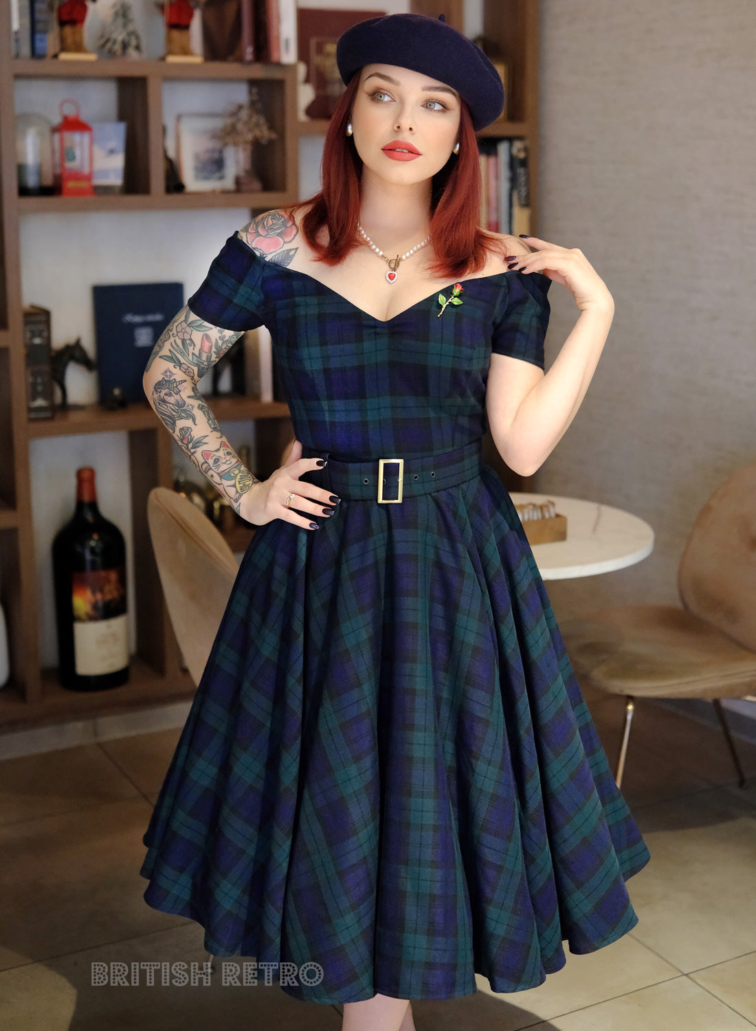 Dee Dee Black Watch Tartan Vintage 50s Full Circle Dress