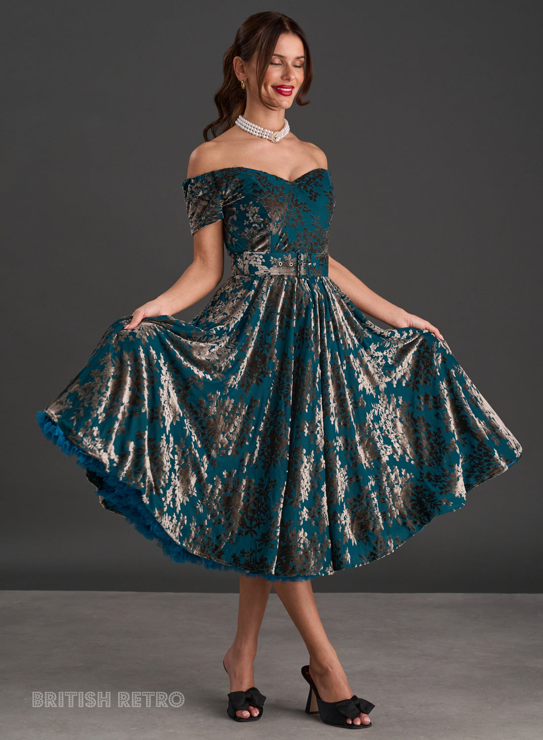 Dee Dee Emerald Moonlight Devore Full Circle Dress