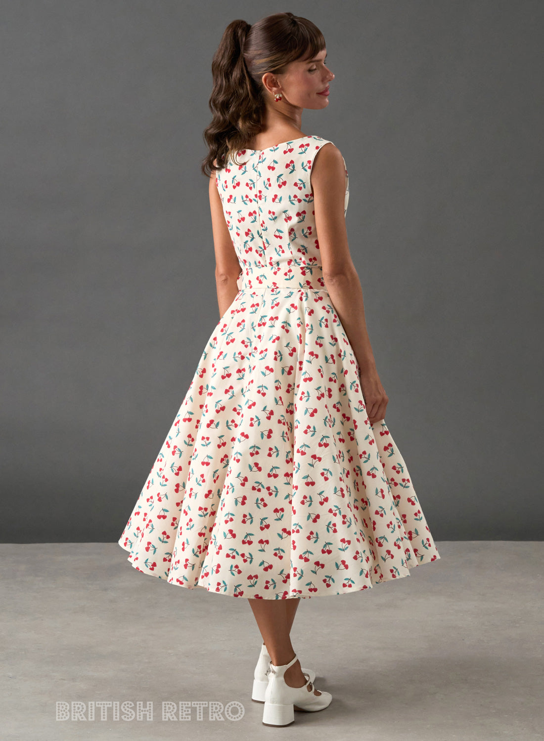 Audrey 50s Cherry Print Swing Dress