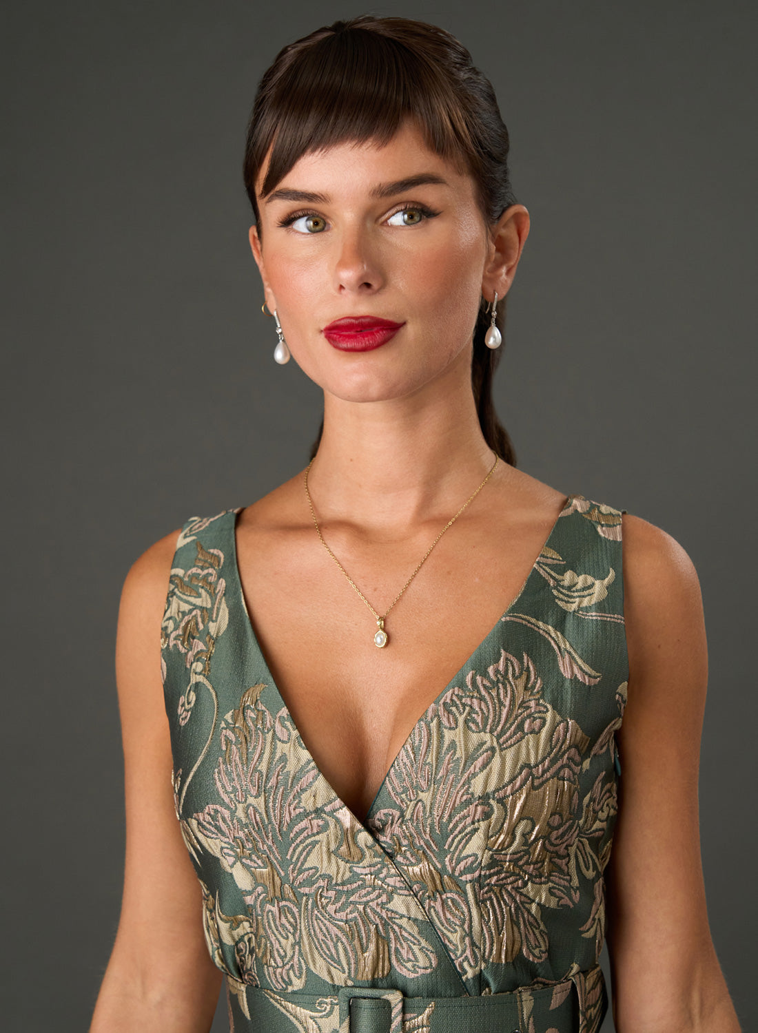 Grace Kelly 1950s Brocade Dress – Gilded Peony